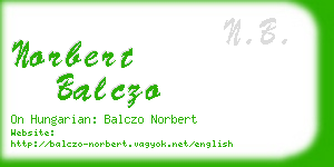 norbert balczo business card